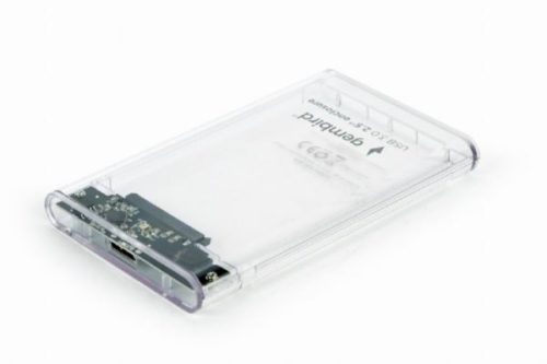 Gembird USB 3.0 2.5'' enclosure, for 9.5 mm drive, transparent plastic