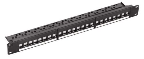 NaviaTec Cat6 Unshielded 24-Port Patch Panel, 1U with keystones
