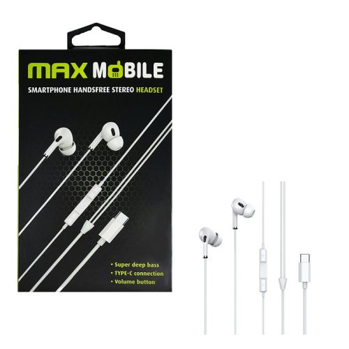 MAXMOBILE SLUŠALICE HANDSFREE WE08TYPE-C bijela