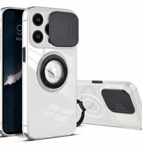 MM TPU IPHONE 13 PRO 6.1 CLEAR CAM AND RING, 2mm black