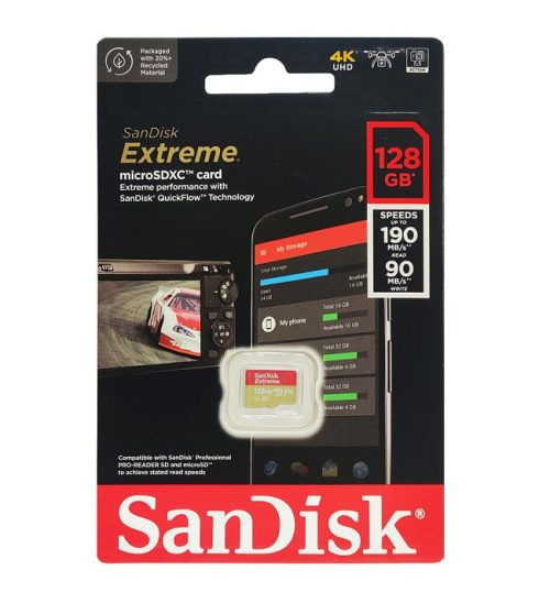 SANDISK MEMORIJSKA KARTICA MicroSDXC™ UHS-I V30 EXTREME 128GB 190MB/s