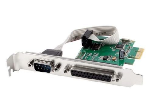 Gembird COM serial port LPT port PCI-Express add-on card, with extra low-profile bracket