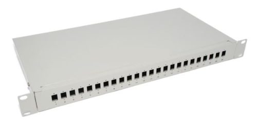 NFO Patch Panel 1U 19" - 24x SC Simplex LC Duplex, Closed, 1 tray