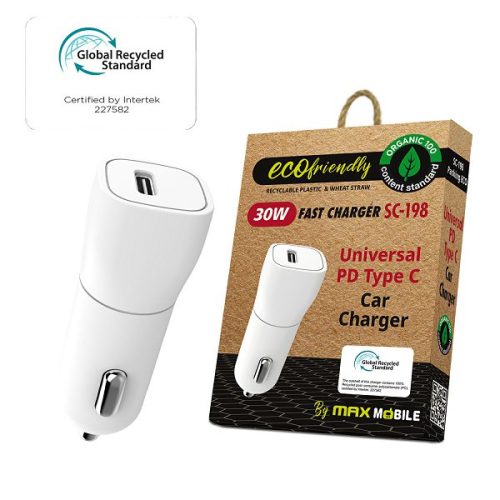 MAXMOBILE AUTO ADAPTER PD FAST CHARGE TYPE C, SC-198 30W, GRS, ECO
