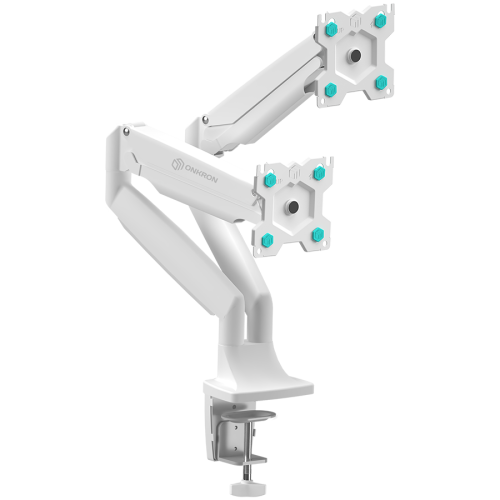 ONKRON Dual Monitor Desk Mount Stand for 13 to 32-Inch LCD LED Monitors up to 9 kg, White