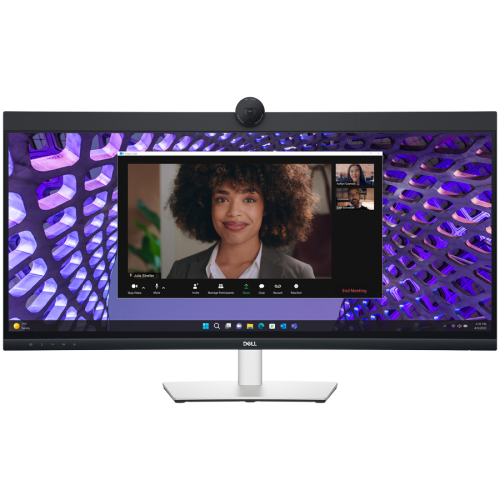 Monitor DELL P3424WEB Curved Video Conferencing 34", 3440x1440 WQHD, IPS Antiglare, 21:9, 1000:1, 300 cd/m2, 8ms/5ms, 178/178, DP, HDMI, 2xUSB-C (DP/PD), USB-B, 2xUSB 3.2, RJ-45, 2x5W Speakers, Cam, Mic, Tilt, Swivel, Height Adjust, 3Y