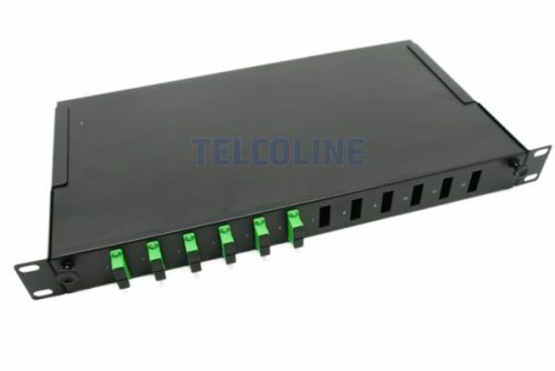 NFO Patch Panel 1U 19" - 12x SC Duplex, Pull-out, 1 tray, Black