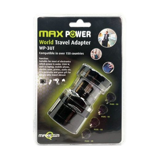 MAXPOWER ADAPTER UNIVERZALNI PUTNI WP-3UT CRNI