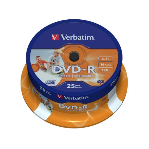 DVD-R VERBATIM #43538 4,7GB 16X SP25 SINGLE LAYER AZO WIDE PRINTABLE SURFACE