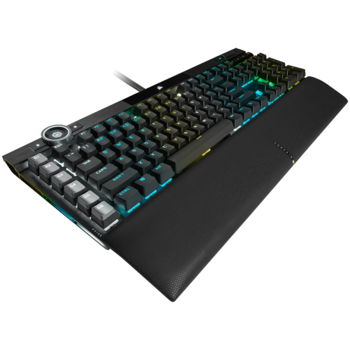 Corsair K100 RGB Optical-Mechanical Gaming Keyboard, Backlit RGB LED, CORSAIR OPX RAPIDFIRE, Black PBT Keycaps
