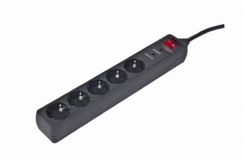 Gembird Surge protector, 5 sockets, 4,5m, black