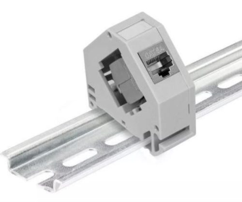 NaviaTec keystone jack holder for DIN rail, 1 port, without keystone jack
