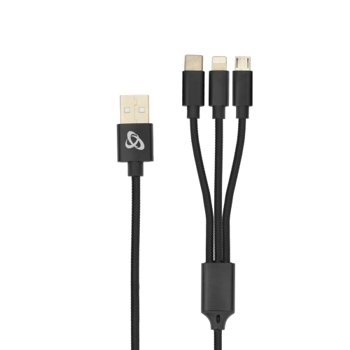 KABEL USB 2.0 Muški -> 8-pin/Type-C/Micro USB Muški, 2.4 A, 1 m