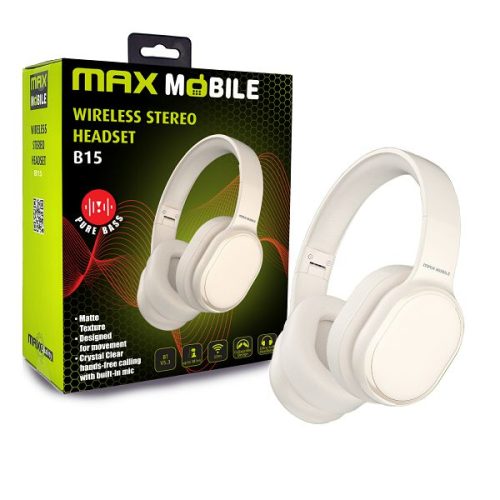 MAXMOBILE SLUŠALICE BLUETOOTH B15 HEADSET stereo Beige