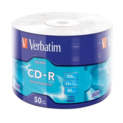 CD-R VERBATIM #43787 700MB 52X WW50 EXTRA PROTECTION  SURFACE MATT SILVER