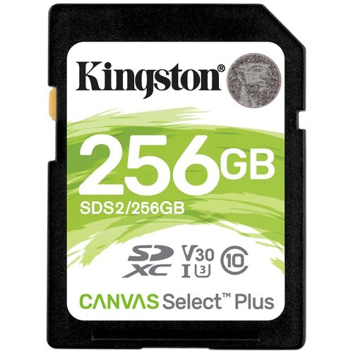 Kingston 256GB SDXC Canvas Select Plus 100R C10 UHS-I U3 V30