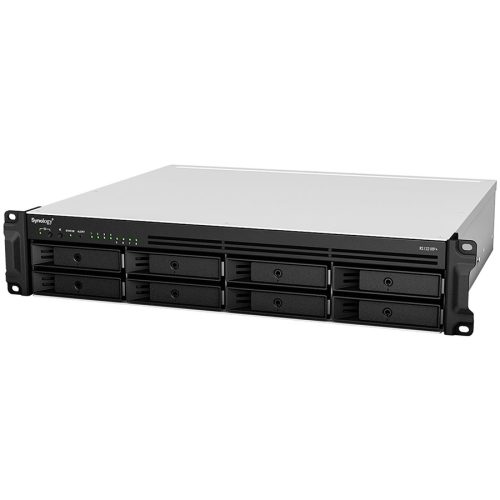 Synology RackStation RS1221RP+; Rack 2U, 8-bay 3.5''/2.5" SATA HDD/SSD, AMD Ryzen V1500B 4-core 2.2GHz; 4GB DDR4 ECC SODDIM,2x Memory slots; 4x RJ-45 1GbE LAN Port; 2xUSB 3.2; eSATA port; PCI Gen2x8 slot (x4 link); 11.7 kg; 3yr w