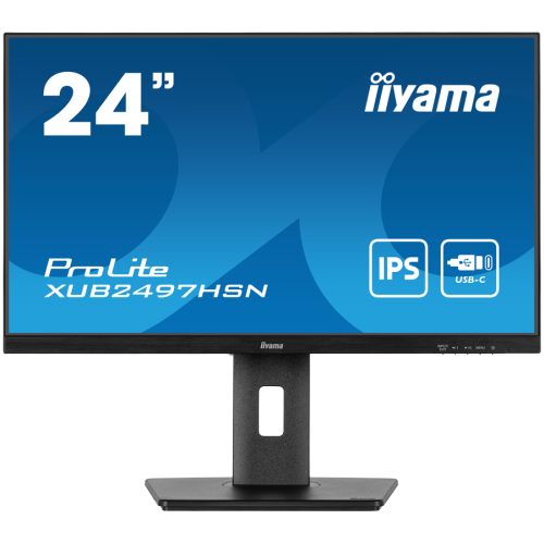 IIYAMA Monitor LED XUB2497HSN-B1 24" IPS 1920 x 1080 @100Hz  16:9 250cd 1300:1 1ms HDMI DP DO Out USB Hub, USB Type C 65W RJ45 	height, swivel, tilt, pivot (rotation both sides)