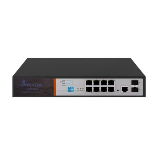Extralink Victor Managed PoE Switch 8x Gigabit PoE 2 x SFP 150W