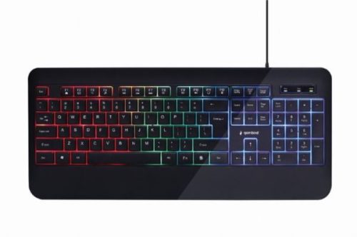 Gembird Slim "Rainbow" backlight multimedia keyboard, black, US layout