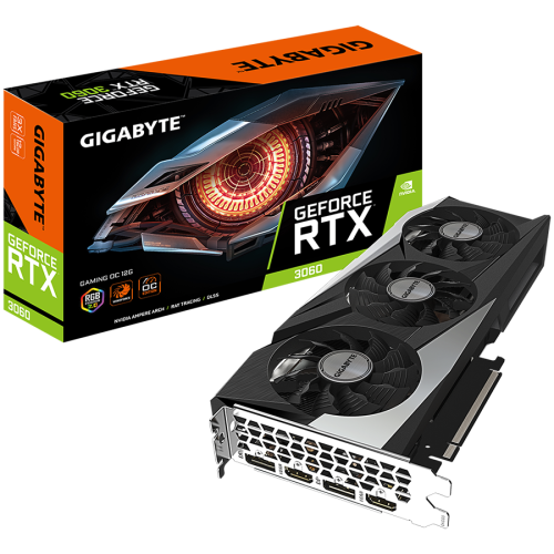 GIGABYTE Video Card NVidia GeForce RTX 3060 GAMING OC GDDR6 12GB/192bit, LHR.
