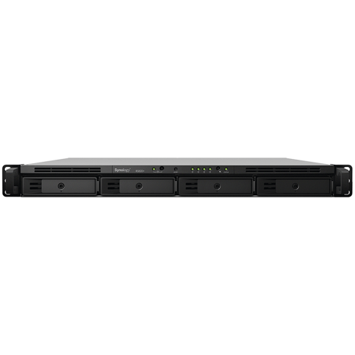 Synology RackStation RS822RP+; Rack 1U; AMD Ryzen V1500B 4-core 2.2 GHz; 2 GB DDR4 ECC SODIMM; 4x 3.5”/2.5” HDD bays; 4x RJ-45 1GbE LAN Port; 2x USB 3.2 Gen 1 Port; eSATA Port; redundant power supply, 3yr warranty