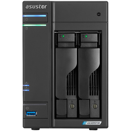 ASUSTOR NAS AS6702T Lockerstor2 Gen2 2x 3.5" 4x M.2 cache 2x 2.5Gbe Celeron QuadCore N5105 2.9GHz 4GB single PSU desktop