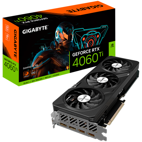 GIGABYTE Video Card NVIDIA GeForce RTX­ 4060 Ti GAMING OC 8G (8GB GDDR6X/128bit, PCI-E 4.0, CUDA Cores 4352, Recommended PSU 500W, 2xDP, 2xHDMI) ATX
