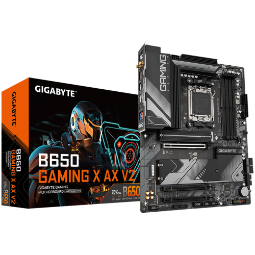 GIGABYTE MB B650 GAMING X AX V2 (AM5. 4xDDR5 128, 1x PCI-E 4.0 x16x16, 2x PCI-E 3.0 x16x1, 4x SATA, 3x M.2 PCIe 4.0, 3x USB Gen1, 1x USB Gen2, 3x USB 2.0, 1x USB 3.2 Gen 2 Type-C, 1xHDMI, 1xDP, Wi-Fi 6E, 2.5GbE LAN, ATX, Retail)