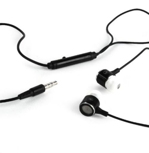 Gembird Metal earphones with microphone, black