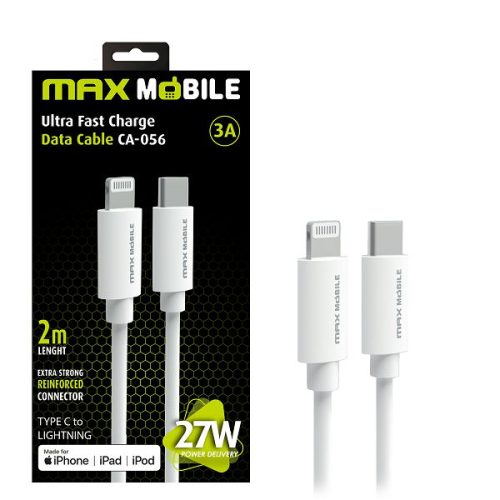 MAXMOBILE DATA KABEL I-PHONE LIGHTNING-TYPE C PD 3A, MFI Apple CA-056 2m bijeli